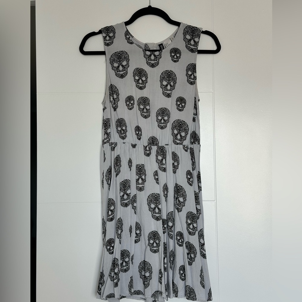 H&M Black and White Skull Dress